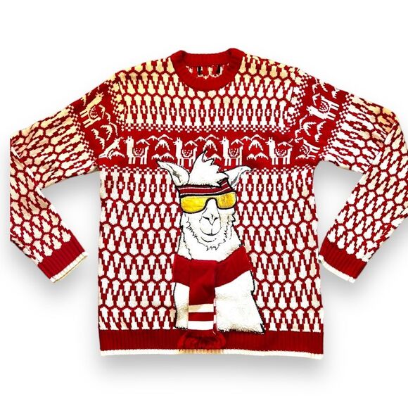 Llama Christmas Sweater Fun Ugly Punk  Great for the Holidays! - Picture 1 of 7